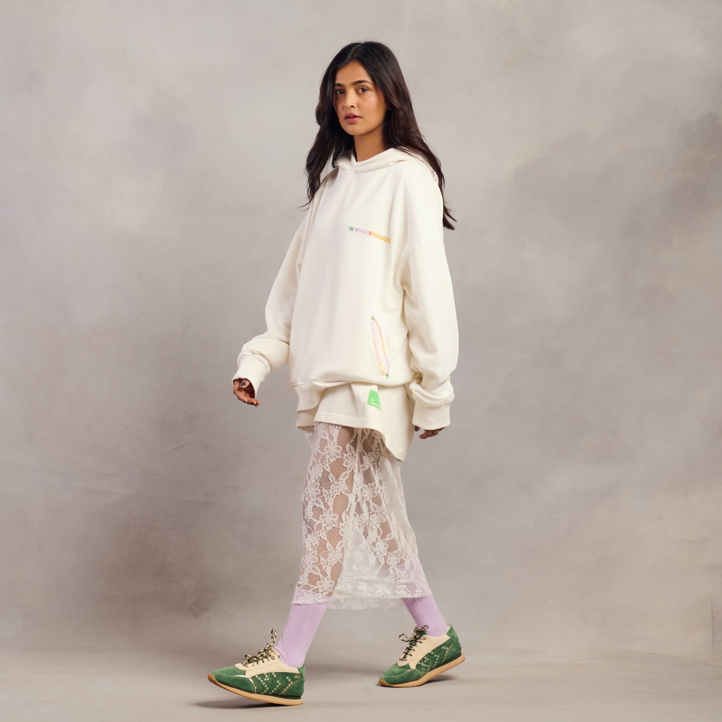 Flower Lace Skirt White